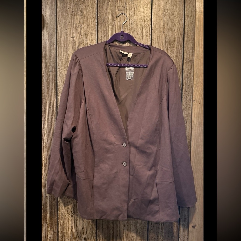 LOGO by Lori Goldstein Stylist Ponte Puff Sleeve Jacket